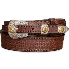 Bullhide Belts Mens Western Ranger Leather Belt, 1.50" Wide, Brown, 40”