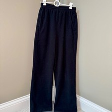 SKIMS Cozy Fleece Wide Leg Lounge Pants Black Women's Size XS