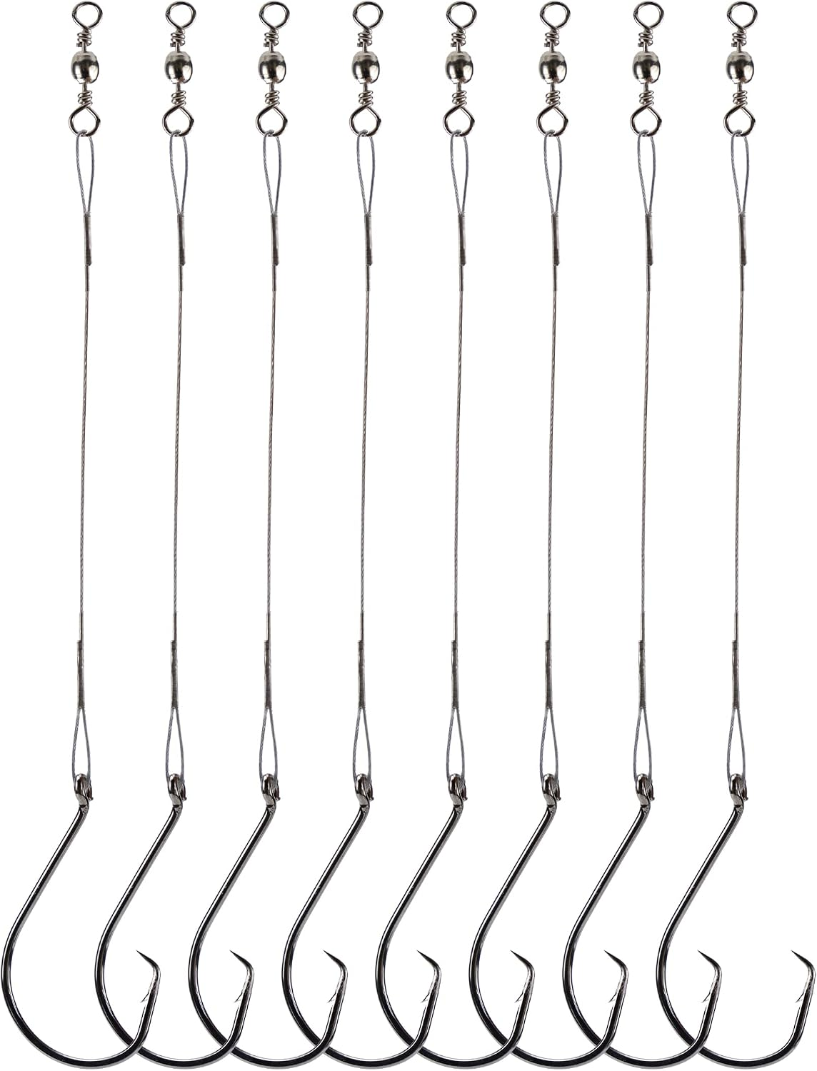 Fishing Circle Hooks Saltwater 50Pcs Leader Hook Rigs for Catfish Bass ...