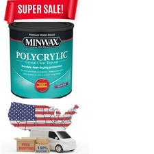 Minwax Polycrylic Satin Finish, Crystal Clear Water-Based Protector - 1 Quart
