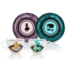 Disney Alice In Wonderland Mad Hatter Bone China Teacup and Saucer | Set of 2