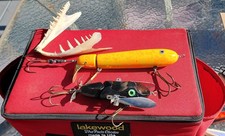 Muskie TOP WATERS. 2 Wood Baits,1 Pacemaker,& 1 Hi Fin Creeper  