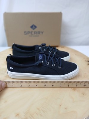 Sperry Women's Crest Vibe Canvas Sneakers Size 8.5 Black Lace Up Outdoor