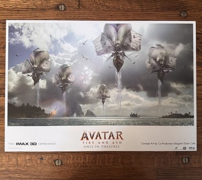 RARE Avatar Fire And Ash 13x19  Concept Art Poster Print: IMAX 3D Exclusive Gift