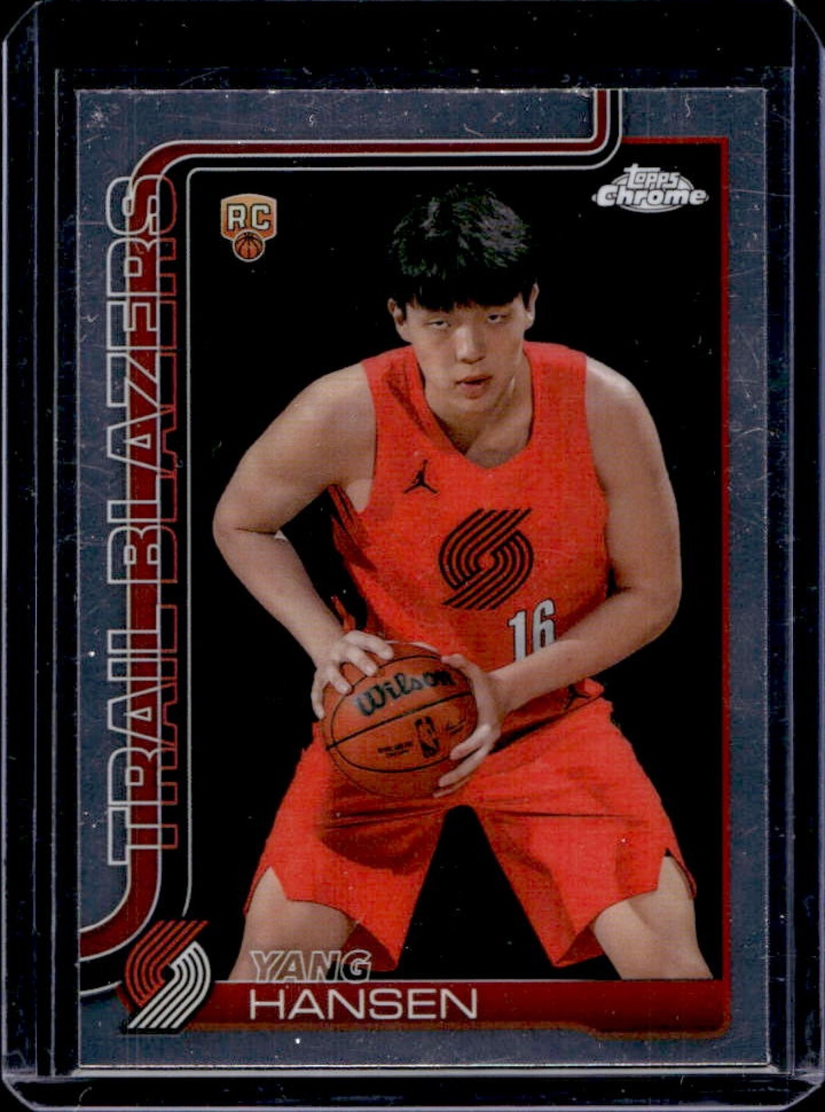 2025-26 Topps Chrome Yang Hansen Image Variation RC SSP #266 Trail Blazers