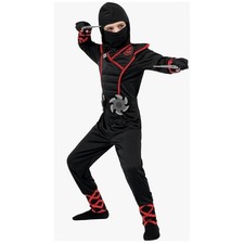 spooktacular creations ninja costume black red, kids toddler size 3T 3-4 yrs 