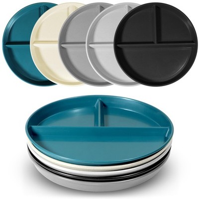 WAYGYMBBD Portion Control Plate For Weight Loss 9 Inch 5Pcs, Round Divided Plate