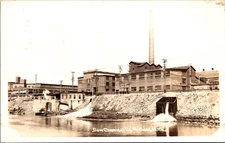 Dow Chemical Factory Midland Michigan RPPC 1940 Postmark Industrial River Scene
