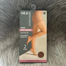 Silk Impressions Light Support Sheer Tights Women's Size XXXL Cocoa High Waisted
