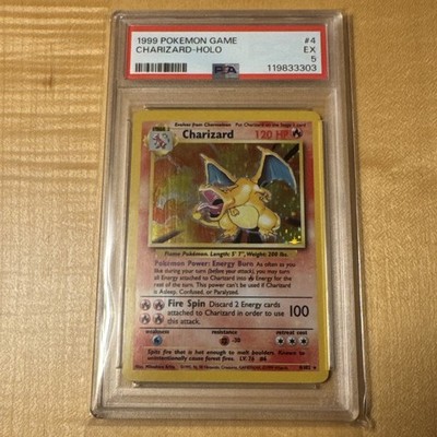1999 pokemon cards ebay 1999 Pokemon Base Set Charizard 🔥 Holo 4/102 PSA 5 EX Vintage WOTC New  Cert!