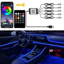 Interior Car Lights with Wireless APP and Remote Control, 5 in 1 RGB Ambient