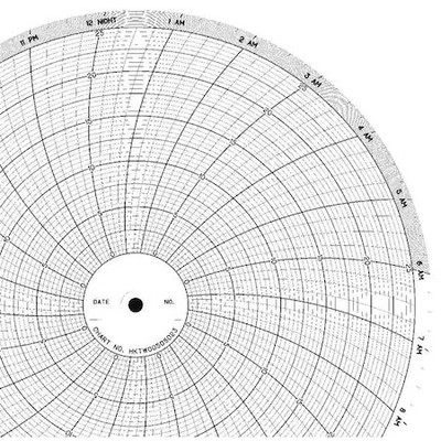 Graphic Controls Clh Hktw0050s023 Chart, 10 In, 0 To 25, 1 Day, Pk100