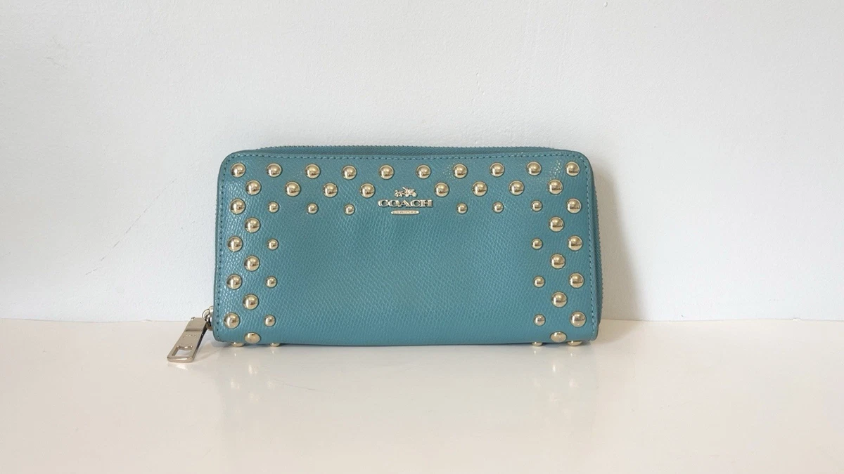 小物 COACH Studded Leather Zip Around Wallet Coach Leather Studded Wallets for Women for sale | eBay