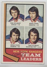 1974-75 Topps Team Leaders Rod Gilbert Brad Park #141 HOF 0nr3
