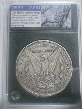 Elusive 1878-S MORGAN SILVER DOLLAR VAM 92 Vss