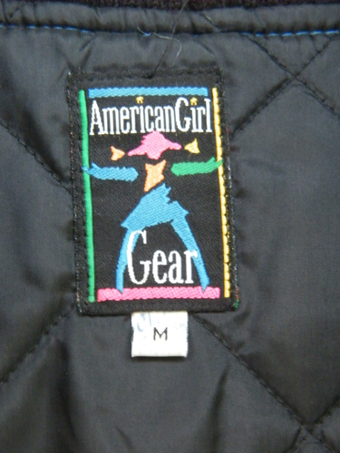 Vintage American Girl Gear Varsity Letterman Bomber Jacket Girls SZM Blue/ Blk - Picture 4 of 5