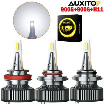4X AUXITO 9005 Combo H11 6500K 144W LED Headlight White High Lo Beam Bulb CANBUS