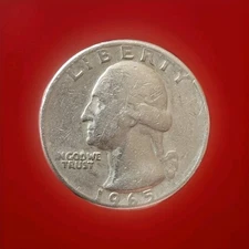 Rare Error 1965 No Min Mark Washington Quarter