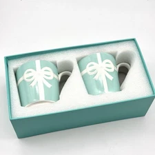Tiffany & Co. Blue Box Mug Set of 2 Bone China Retired & Gift Boxed