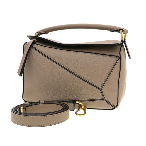 Loewe Puzzle Bag Small A510S21X67 Sand Soft Grain Calf Gold Hardware Dust #SN114