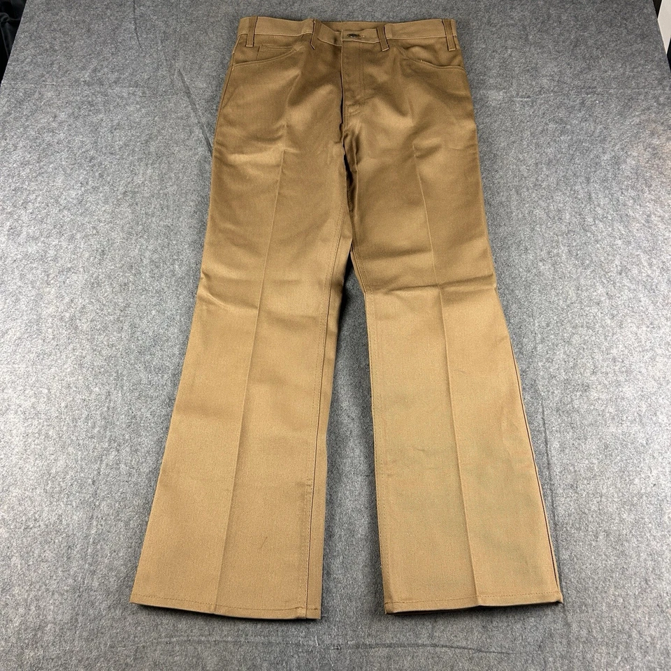 Vintage Horace Small Pants Men 32x30 Tan Scoville Zipper 70s NWT Fish & Wildlife - Image 4 of 4