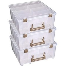 6990ZZ Super Satchel Double Deep 3-Pack, Portable Art Craft Organizers with