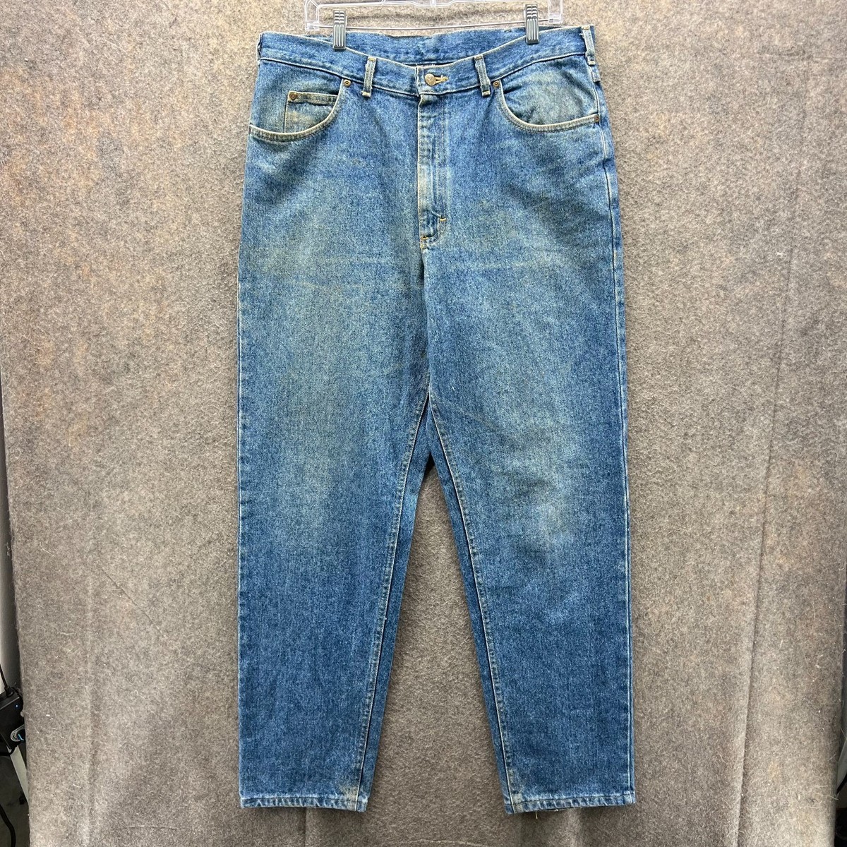 Lee Jeans Mens 38x32 Blue Denim Straight Acid Wash Classic Vintage 