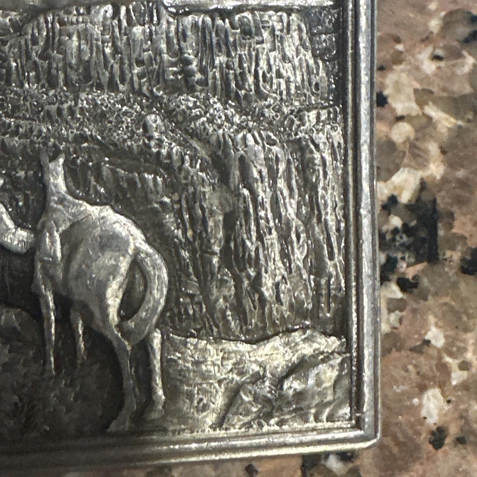 Hebilla de cinturón Bergamota Latón Works Caballo Vaquero Cañón 1977 De colección Hecho en EE. UU. Foto 4 de 4