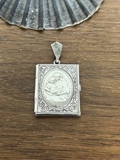Altes Medaillon 800 Silber Anh&auml;nger Fotoanh&auml;nger Bild Halskette Kette Foto 0.4