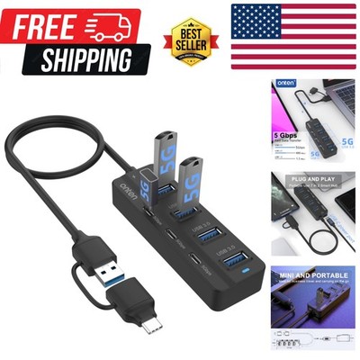 7-Port USB C Hub with High-Speed Data Transfer   Compatible with Thunderbolt 3/4