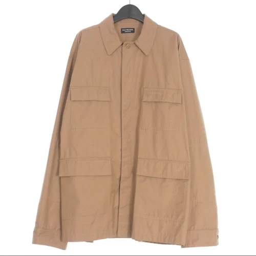 GIACCA CARGO BALENCIAGA COTONE BLUSA 44 BEIGE 675639 TL017 DOMESTICA usata 95c6e