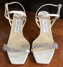 Jimmy Choo Women s Meira 85 Sandals Crystal Embellishment MSRP 1050 Size 37.5