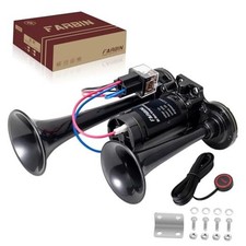 Air Horn for Truck Train Horn for Car 12V Integrated Air Horn  Button Black
