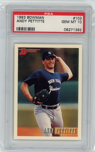 1993 Bowman Baseball ANDY PETTITTE #103 RC Rookie Yankees PSA 10 GEM MINT L51
