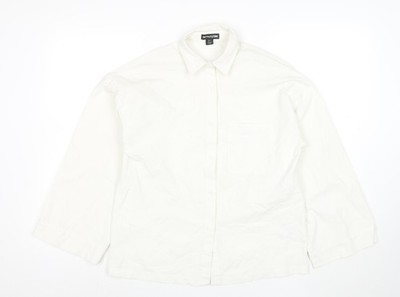 PrettyLittleThing Unisex Weiß Langarm Baumwolle Knopfleiste Hemd XS