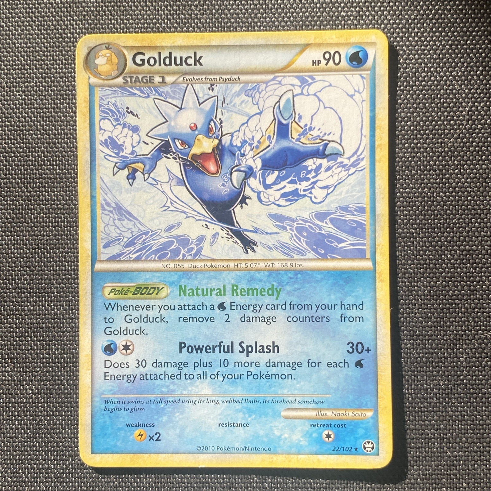 Golduck 22/102 Triumphant Rare LP 2010 Pokemon HGSS