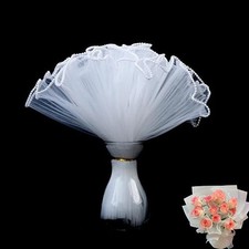 2 Pack 4.5 Yard Bouquet Wrapping Paper Pearl Wrinkled Wavy Net Yarn Flower