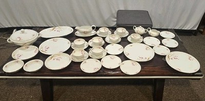  Eschenbach China Bavaria Germany Pink Flower Dinner Set 37 Pieces