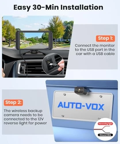  W5 Wireless Backup Camera: 4.5" 1080P Dual-Channel Monitor, Easy 4.5inch - Image 4 of 4