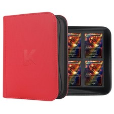 KUOOKING 336 Card Binder, 4-Pocket Zipper Binder for Trading Cards, Side Loading