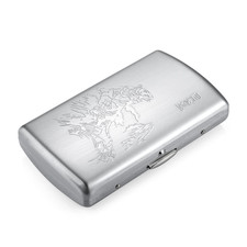 Portasigarette Vintage Argento Metallo Piccolo, Scatola per Sigarette per Uomo D