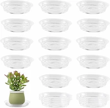 20 Pack 6 Inch Plant Saucers Clear Plastic Plant Saucer Drip Trays Small Plant P