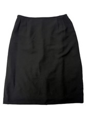 Vintage 90s Black Pencil Skirt Size 18 High Waisted Lined Career Minimalist