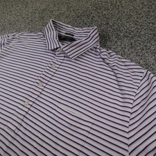 Ralph Lauren Polo Shirt Mens XL Blue Pink Stripe Performance Golf Stretch Lisle