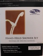 NOVA 9300 Handheld Shower Set White 88" Hose - On/Off Valve New In Box Safety