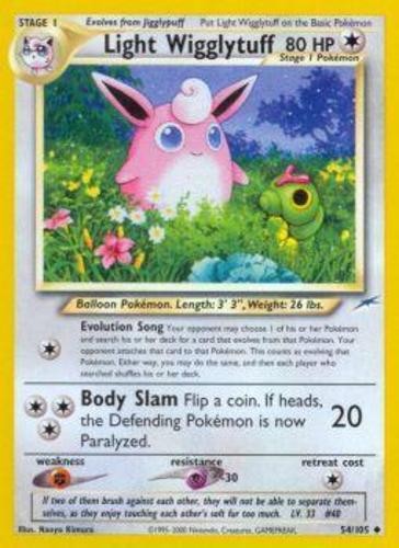 Moderately Played Light Wigglytuff - 54/105 - Uncommon - Unlimited Edition Pokem