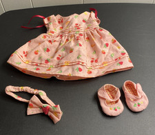 American Girl 2003 Bitty Baby Strawberry Birthday Outfit Dress Shoes Headband