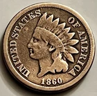 1860 Indian Head Cent First Year Rounded Bust Low Mintage VG JC1839