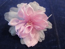 Vintage Millinery Flower 4 1/2" Glorious Blossom Lilac Organdy Chiffon KU8