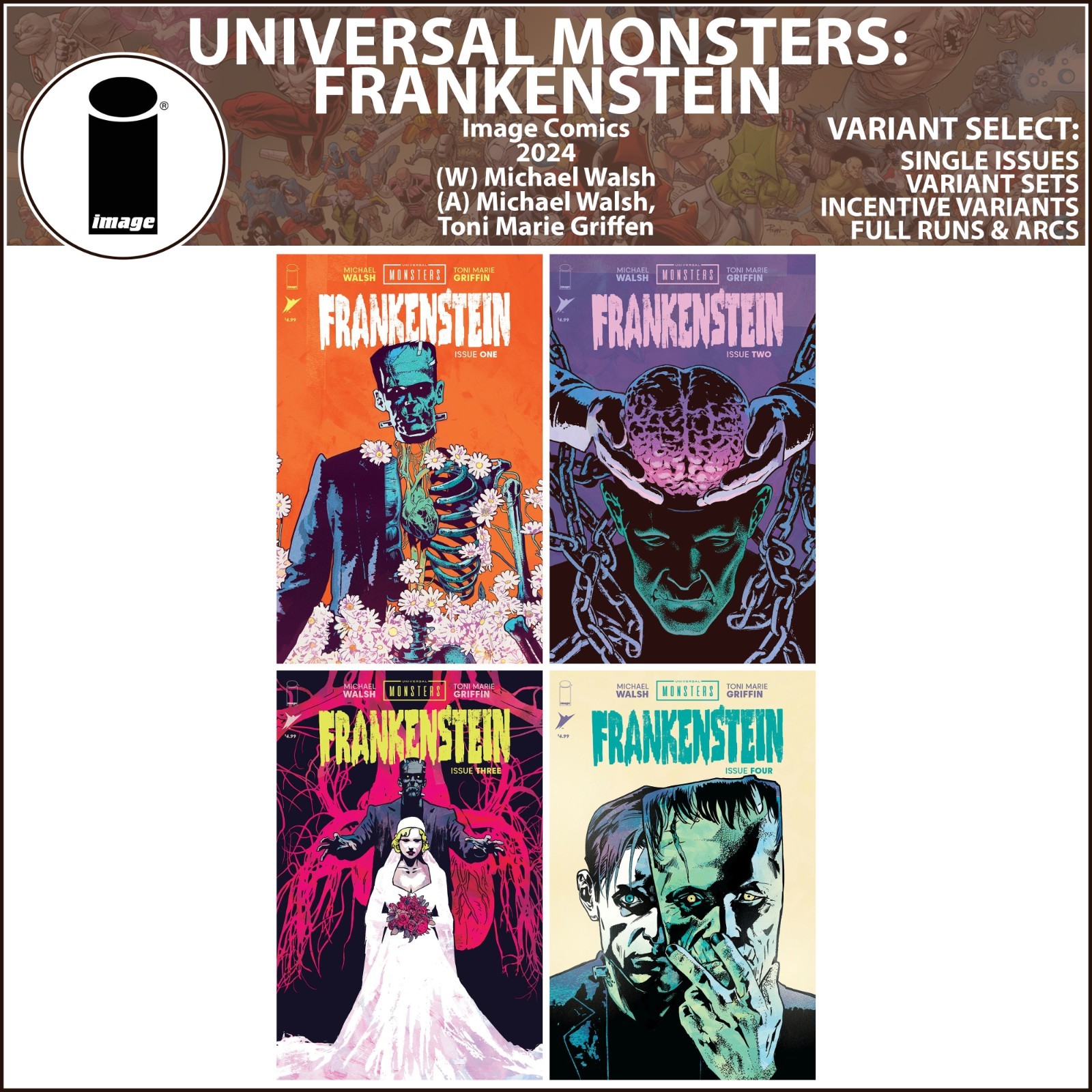 Universal Monsters: Frankenstein (2024) #1 2 3 4 Image Comics COVER SELECT